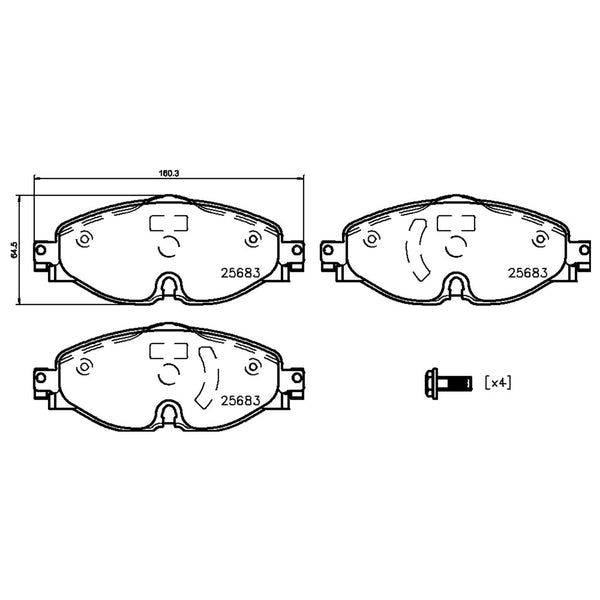 Balatas De Freno Delantera Para Volkswagen Gti 2015-2018