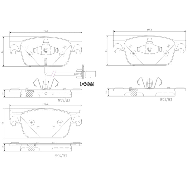 Balatas De Freno Delantera Para Audi A4 2017-2022