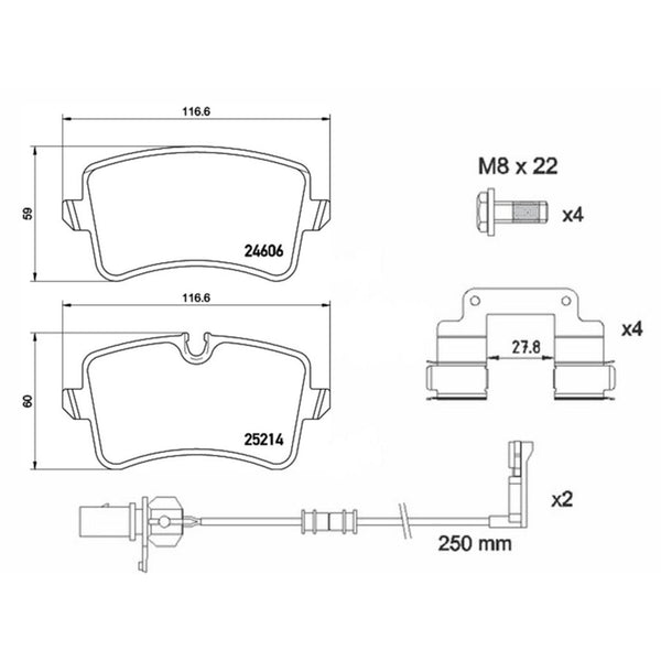 Balatas De Freno Trasera Para Audi A8 Quattro 2015-2018
