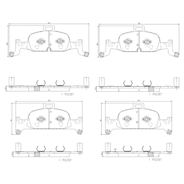 Balatas De Freno Delantera Para Audi A4 2017-2022