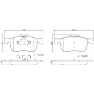 Juego de Balatas Delanteras para Volvo S60 2001-2007