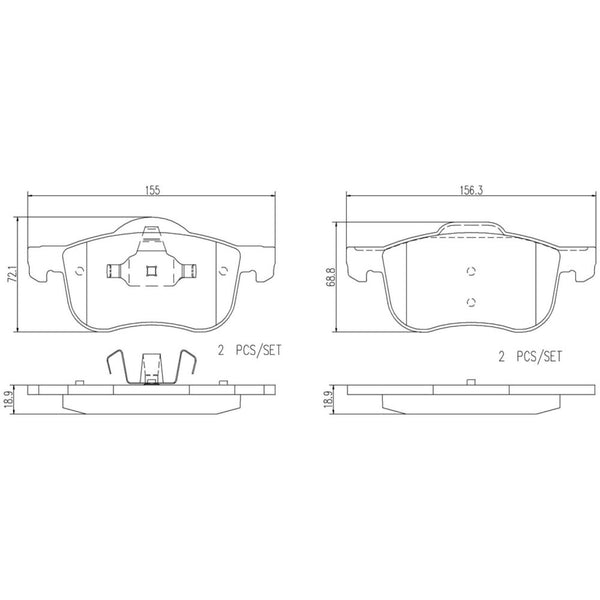 Balatas De Freno Delantera Para Volvo S60 2001-2007