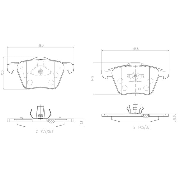 Balatas De Freno Delantera Para Volvo Xc90 2003-2014