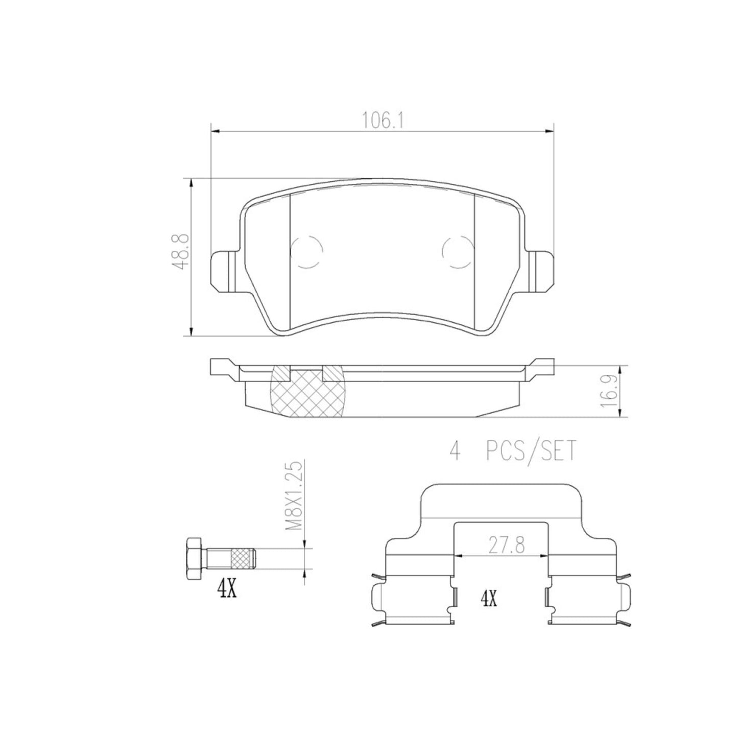 Balatas De Freno Trasera Para Volvo Xc60 2010-2017