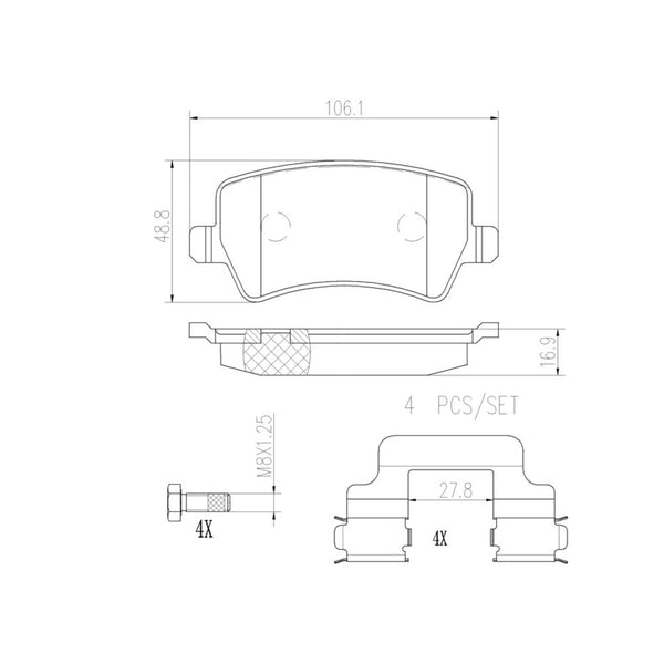 Balatas De Freno Trasera Para Volvo Xc60 2010-2017