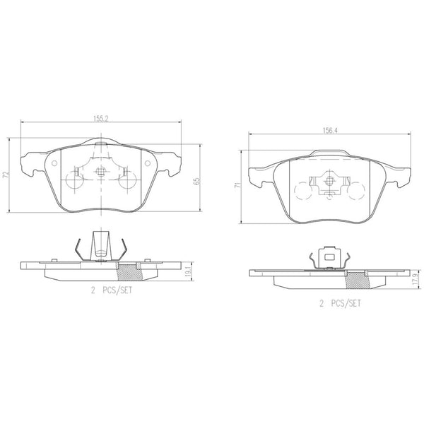 Balatas De Freno Delantera Para Volvo Xc90 2003-2014