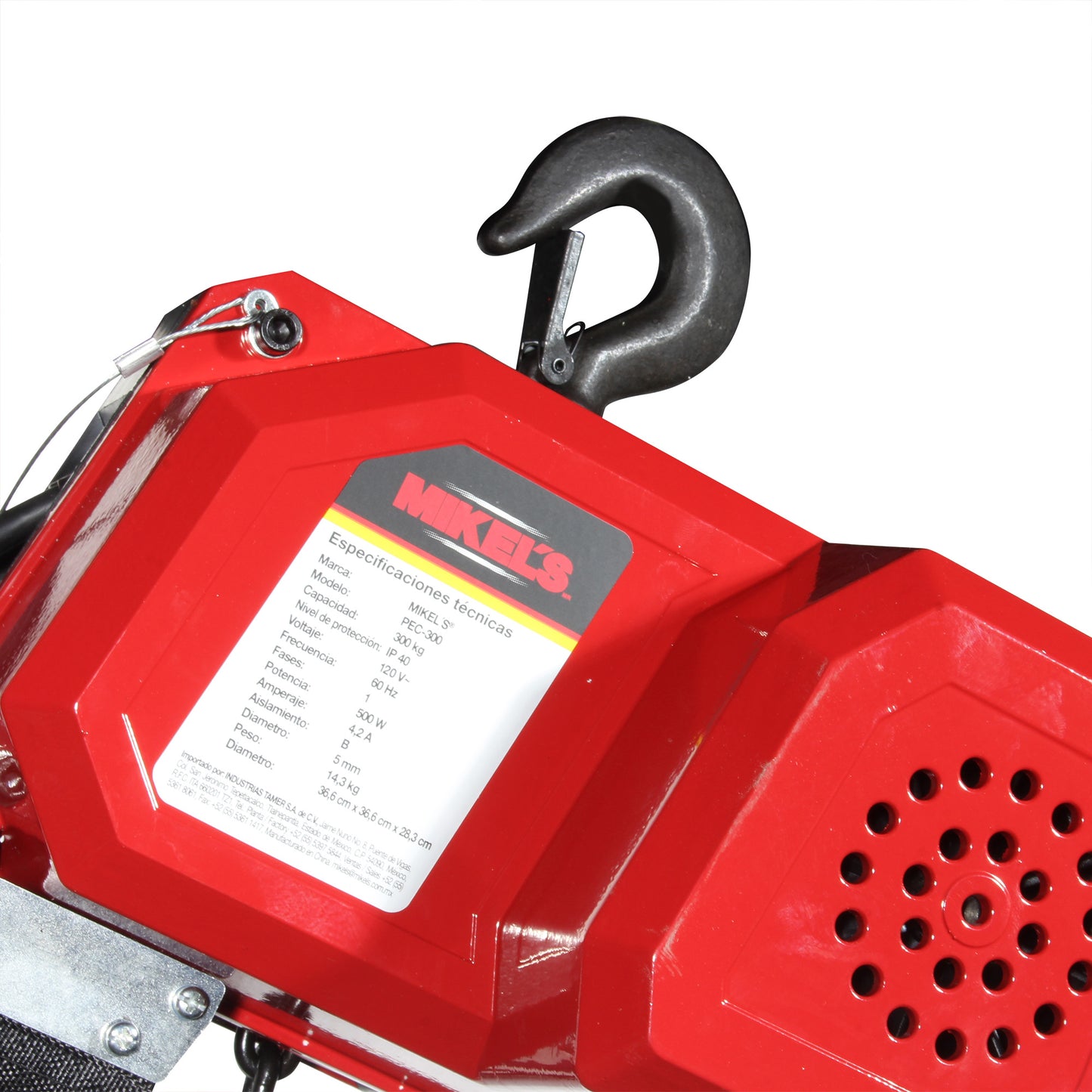 Polipasto electrico (300 kgs, cadena 3 mts)