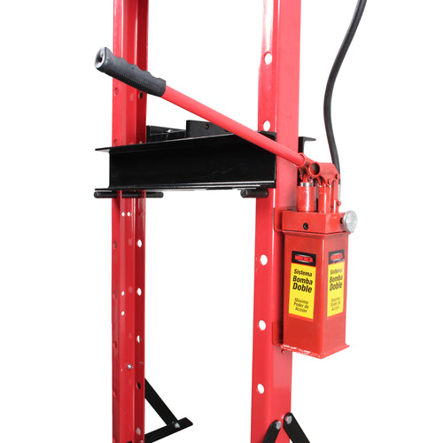 Prensa hidroneumatica con piston y manometro (20 ton)