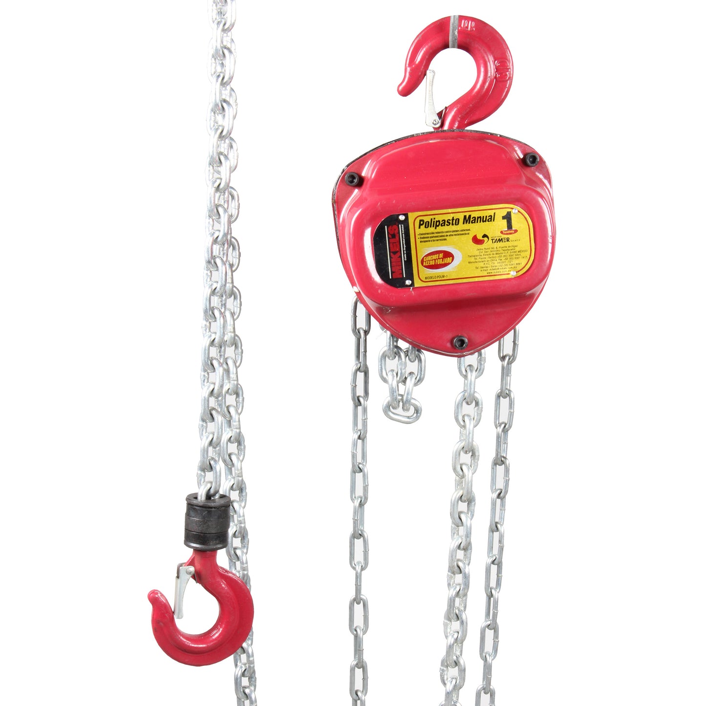 Polipasto manual (1 ton, cadena 3 mts)