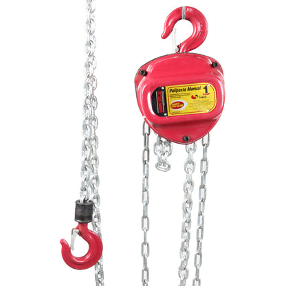 Polipasto manual (1 ton, cadena 3 mts)