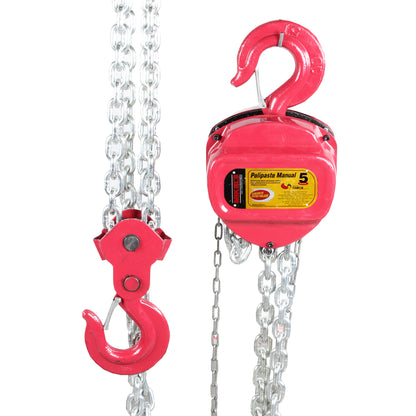 Polipasto manual (5 ton, cadena 3 mts)