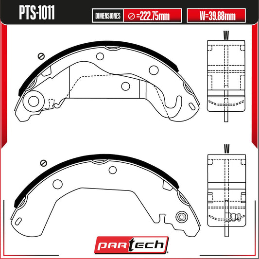 Balatas Para Freno De Tambor Chevrolet Cavalier 2018-2021