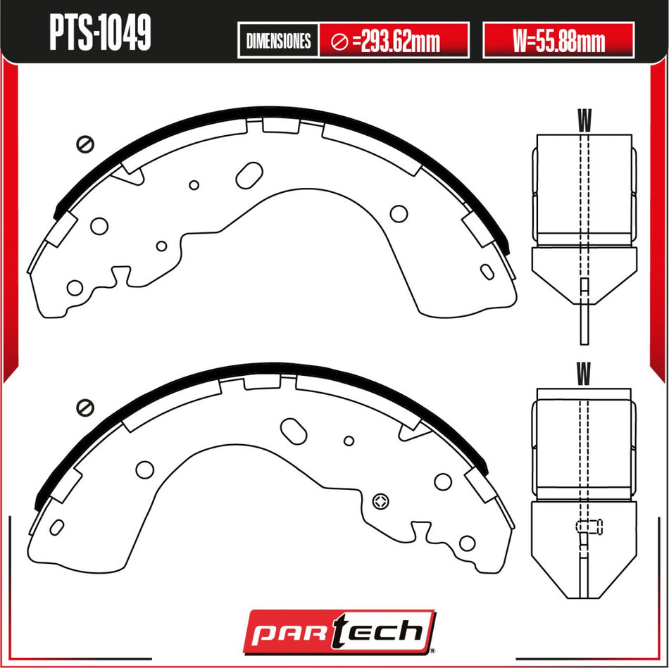 Zapatas Para Freno De Tambor Ford Ranger 2013-2022