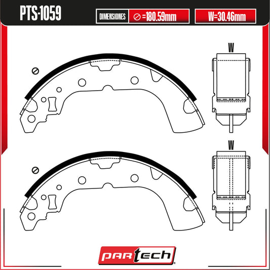 Balatas Para Freno De Tambor Mitsubishi Mirage 2014-2021