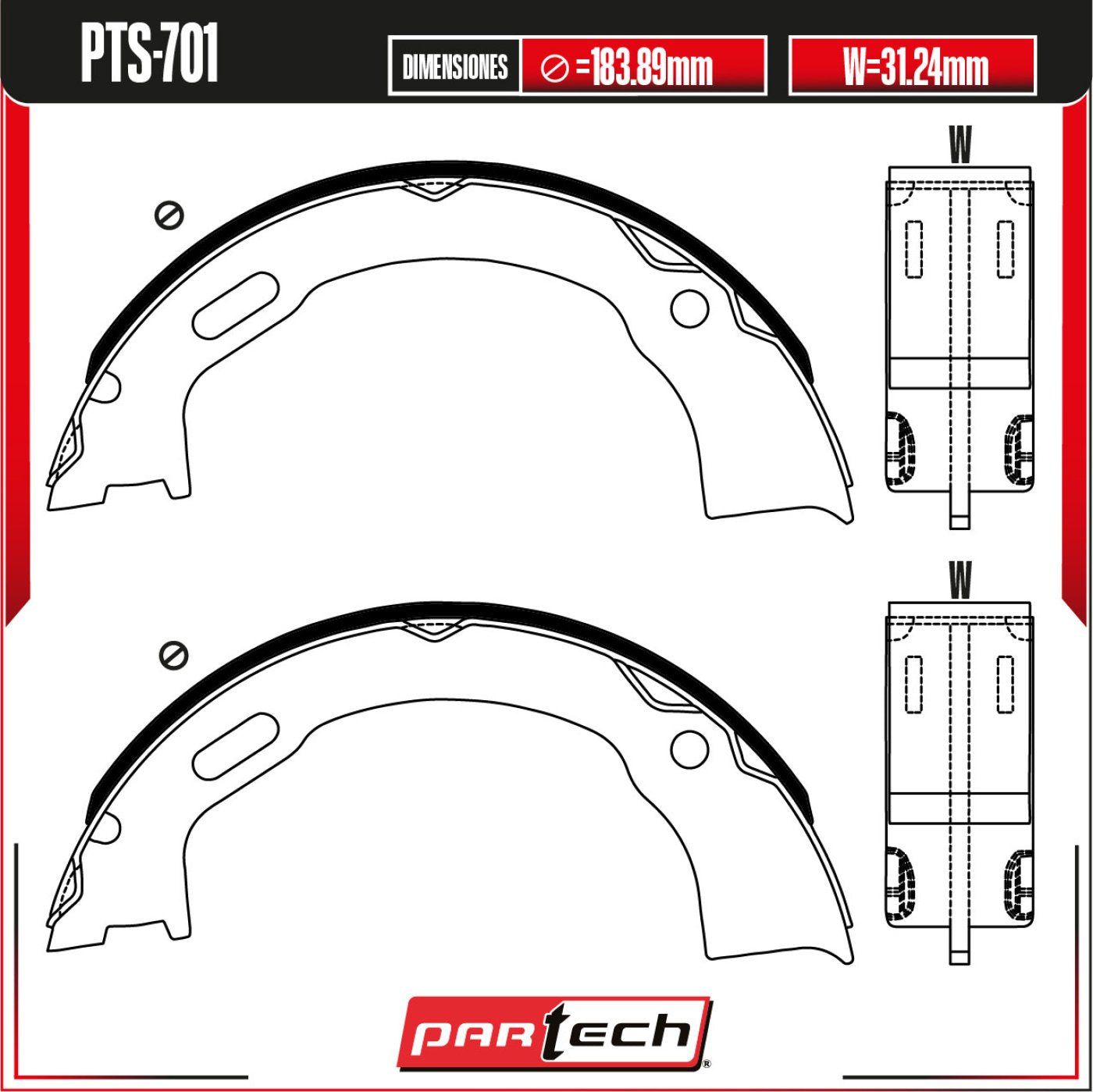 Balatas Para Freno De Tambor Mercury Mountaineer 1997-2001