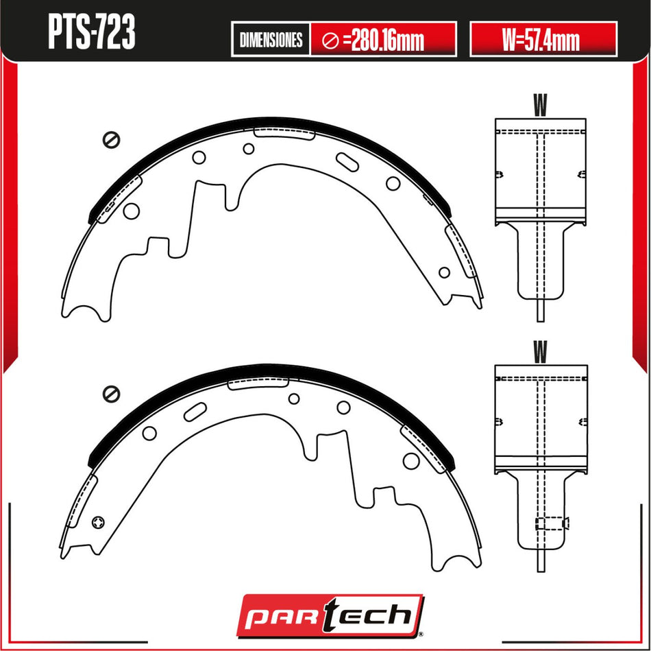 Zapatas Para Freno De Tambor Dodge B1500 1998-1998