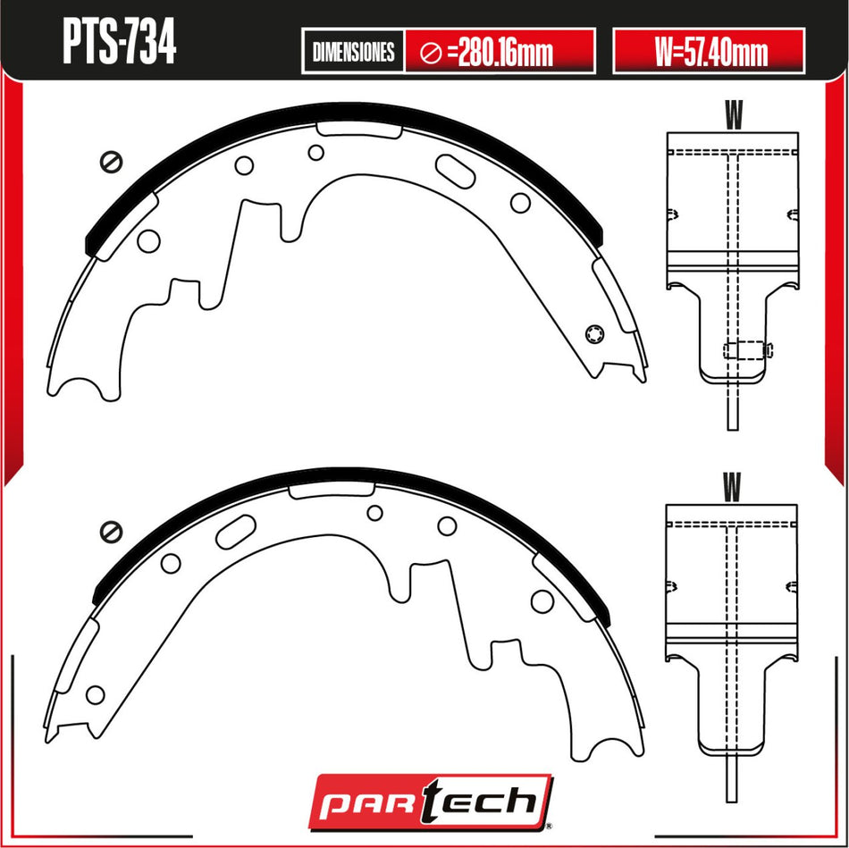 Zapatas Para Freno De Tambor Dodge B1500 1998-1998