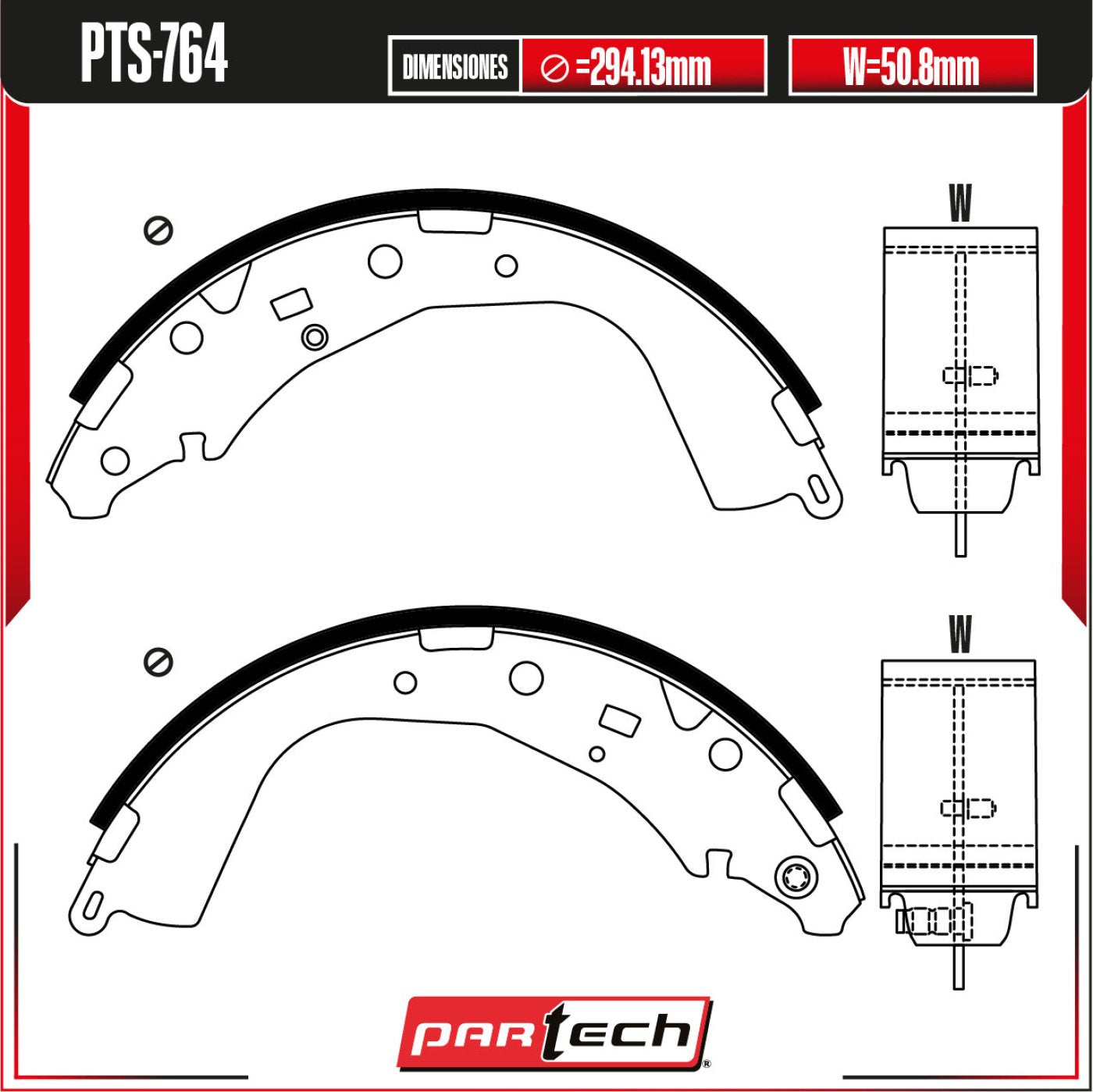 Balatas Para Freno De Tambor Toyota Pick Up 1990-1995