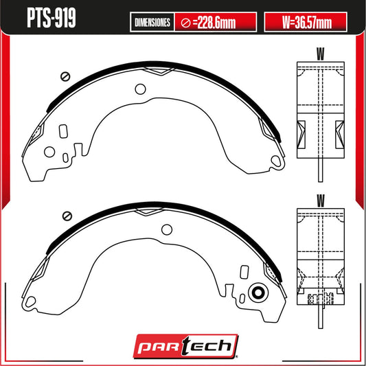 Balatas Para Freno De Tambor Chrysler Sebring 2007-2010