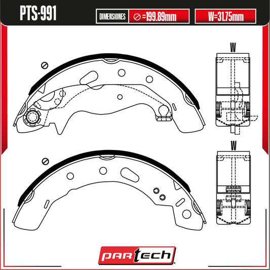 Balatas Para Freno De Tambor Mazda 2 2011-2015