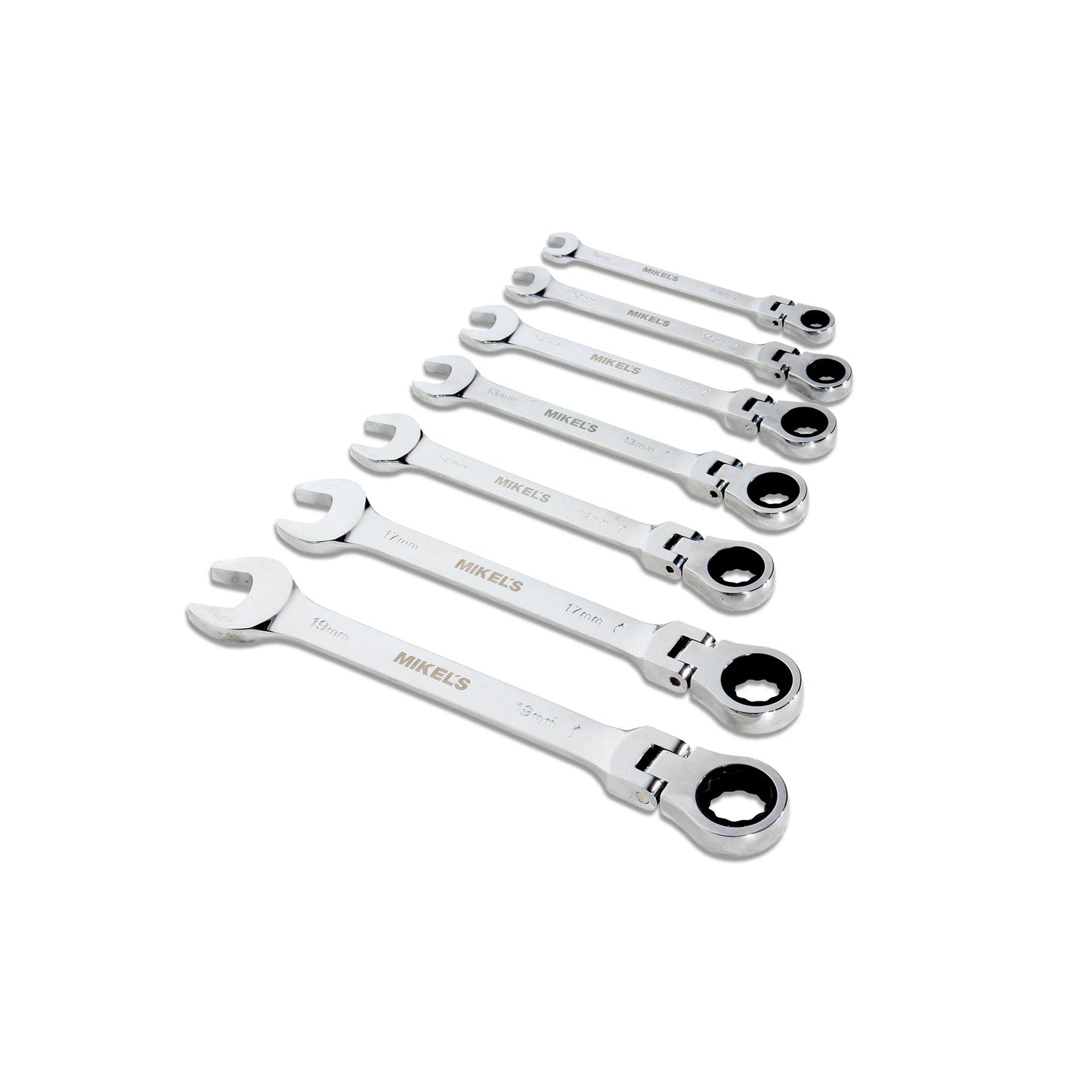 Llaves combinadas con matraca cabeza flexible (Set 7 pzas)