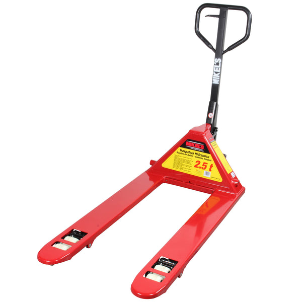 Patin hidraulico transpaleta con ruedas de nylon sistema tandem (2.5 ton)