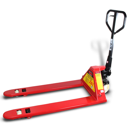 Patin hidraulico transpaleta con ruedas de nylon sistema sencillo (2.5 ton)