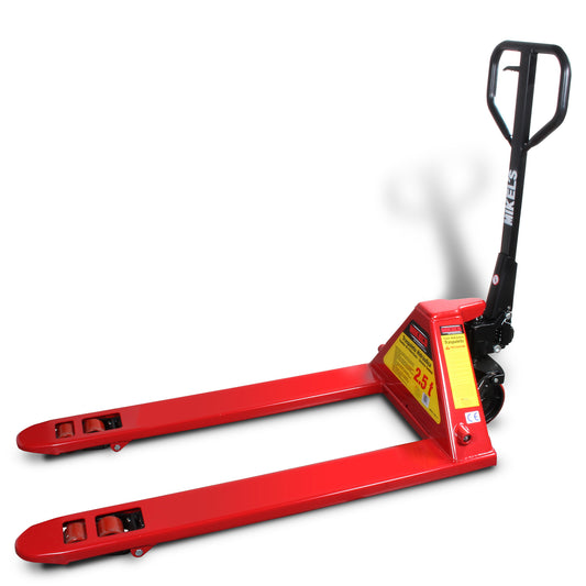 Patin hidraulico transpaleta con ruedas de poliuretano sistema tandem (2.5 ton)