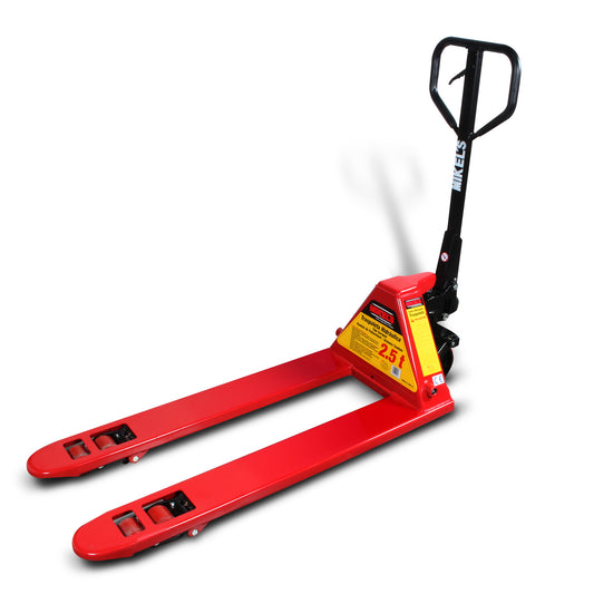 Patin hidraulico transpaleta con ruedas de poliuretano sistema tandem tipo Europeo (2.5 ton)