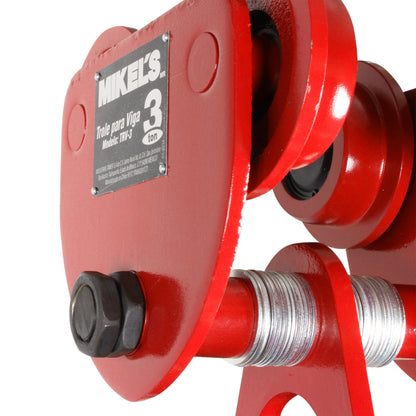 Trole para viga, ancho ajustable (3 ton)